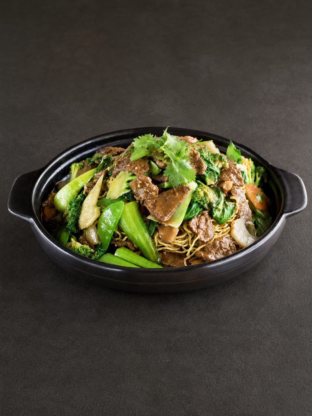 Vegan Crispy Egg Noodle with Mock Beef
